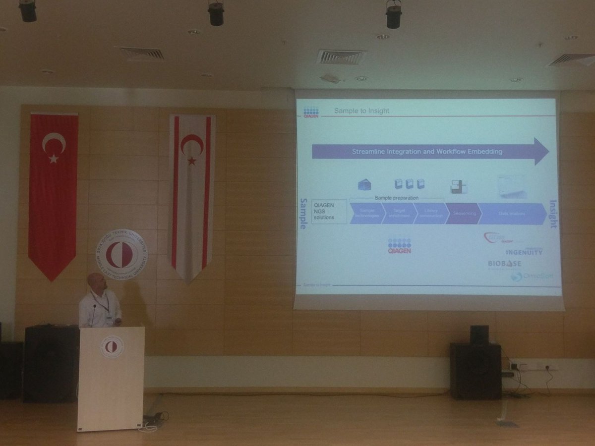 hibit2017's tweet photo. Our sponsor Qiagen is presenting  their Bioinformatics solutions @QIAGENBiox #hibit2017 https://t.co/PmJs6z4QRd