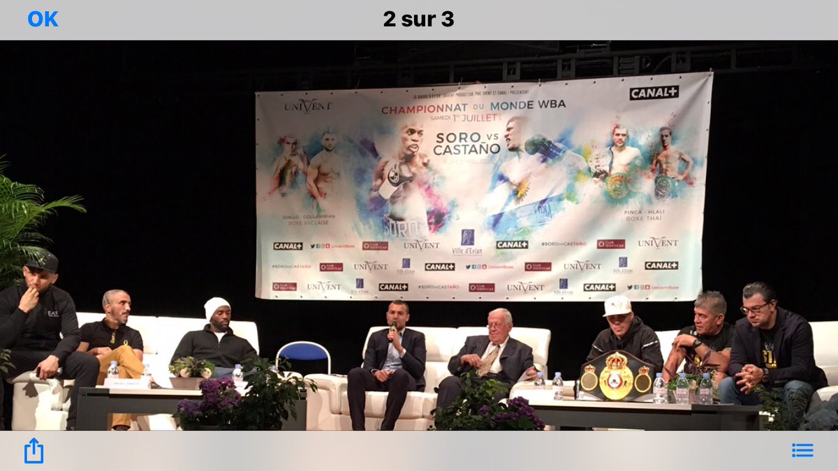 Conférence de presse chpt du monde <a href="/WBABoxing/">WBA Boxing</a> @UniventBoxe <a href="/seb1acaries/">Sébastien Acariès</a> @LaBoxeAvecCanal <a href="/Soromichel/">soro michel</a> <a href="/evian_ville/">Ville d'Evian</a>