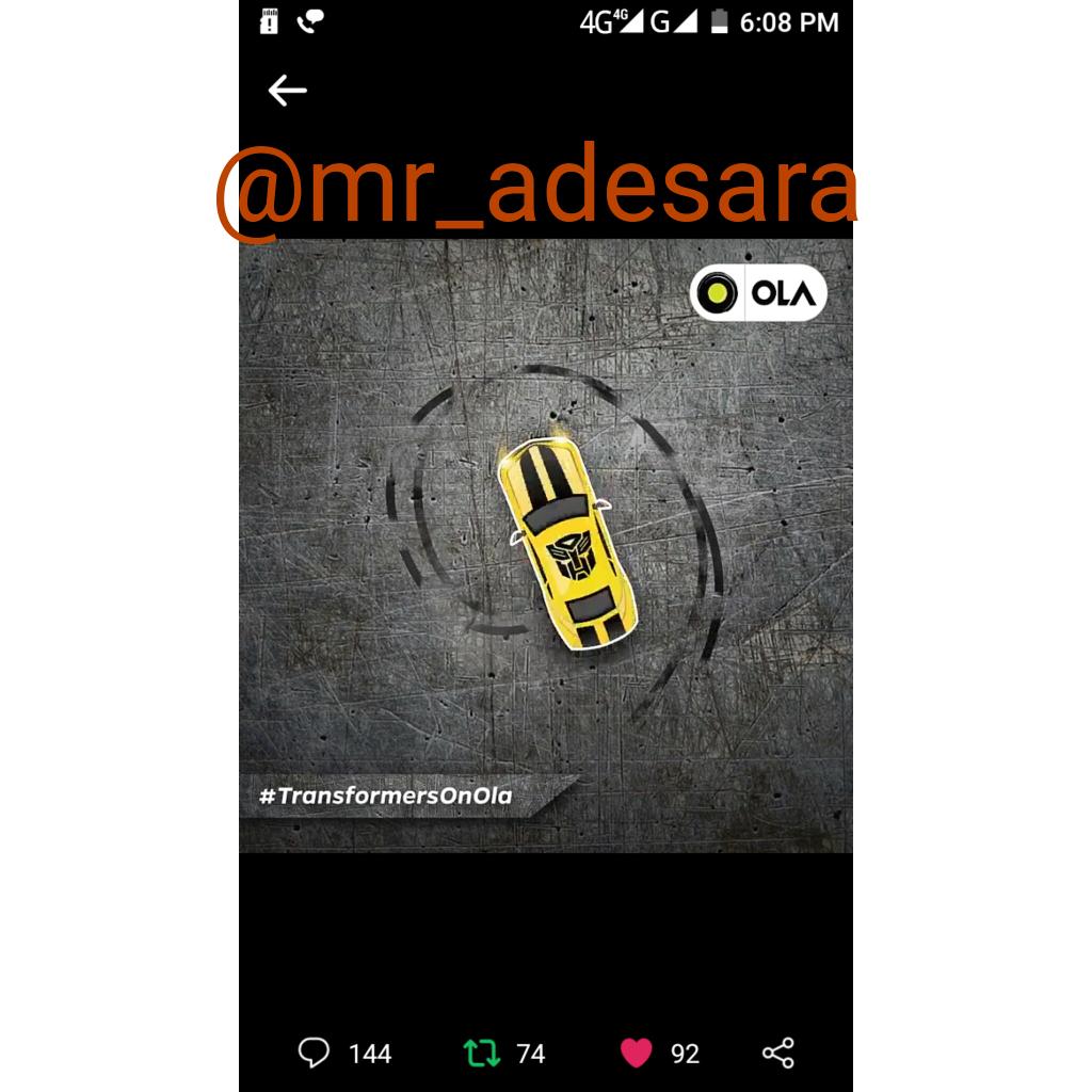 mr_adesara's tweet photo. @Olacabs Here is my Screenshot Team
#TransformersOnOla
Join in
@VHetal
@Joyal_Patel
@sd12dec https://t.co/XnGpz61E6o