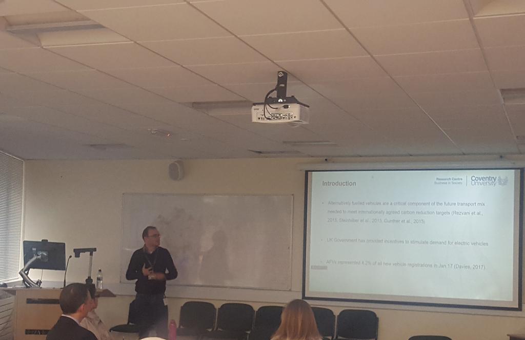 CBiS_CovUni's tweet photo. Right now: #electricvehicles solving the rural mobility challenge? #WREV project findings with Dr Andrew Jones #FBLResearch Conference https://t.co/9QK7azVMt4