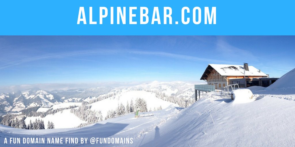 FunDomains's tweet photo. Ski bar domain name: https://t.co/u53lhb49o2. A natural! $1K at https://t.co/N5kpsx4Wz1. #Skiing #Alps #FunDomains https://t.co/EUSzsNdKRm