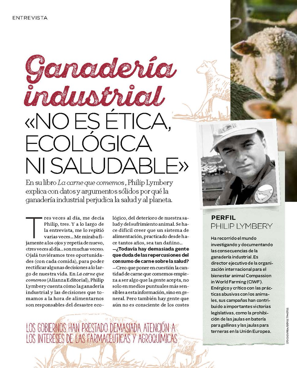 AlcazarOh's tweet photo. Ya puedes leer mi entrevista en @Cuerpomente sobre las consecuencias de la ganadería intensiva. @philip_ciwf @Annamaria_Ciwf #salud #Planeta https://t.co/LrFa0ajKzR