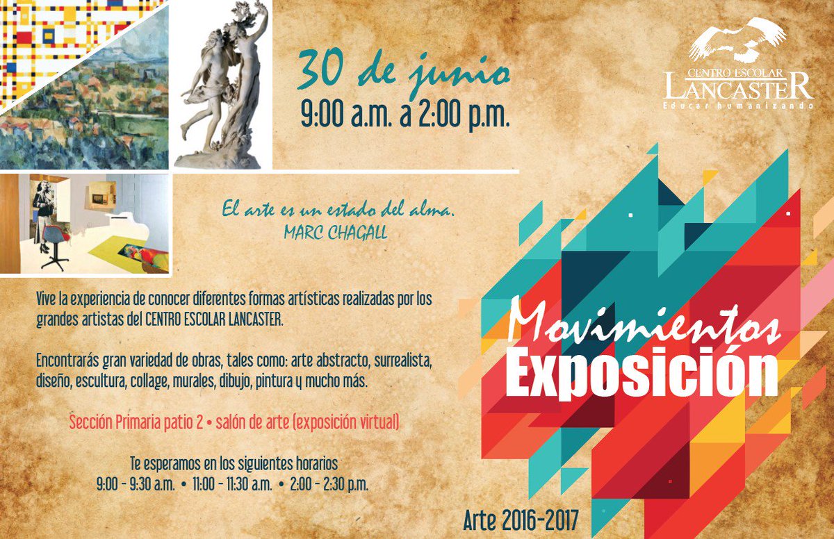 primlancaster's tweet photo. En vísperas de nuestra MAGNA EXPOSICIÓN DE ARTE. No se pierdan la oportunidad de conocer a los grandes artistas del CELA. 9, 11:30 y 12:00 https://t.co/ypMEI2crEI
