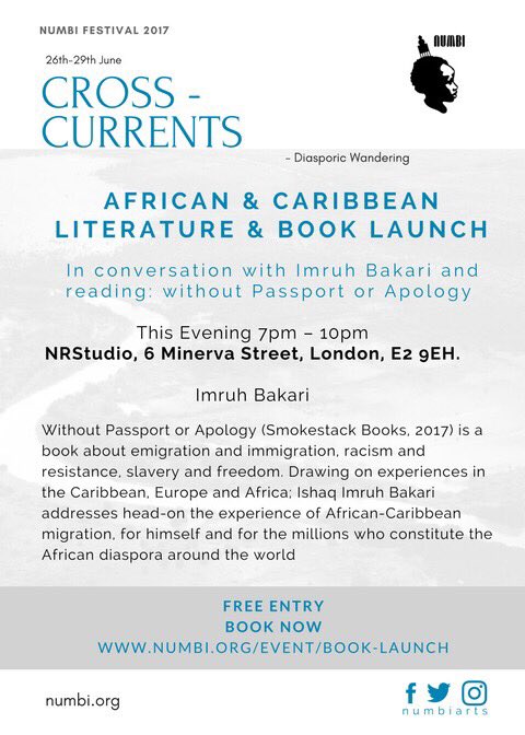 numbiarts's tweet photo. Join us to celebrate the launch of Imruh Bakari's new book Without Passport or Apology
Pls Share/RT invite https://t.co/9LneKEDn0U