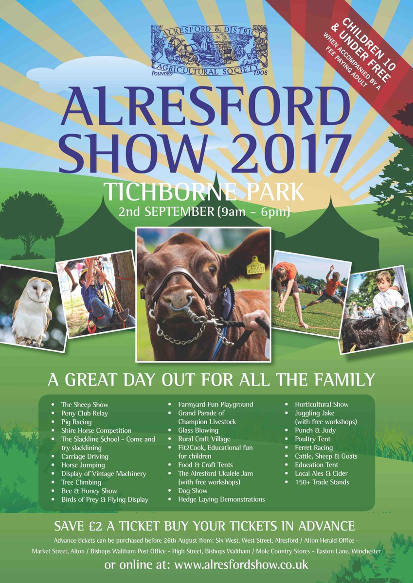 AlresfordShow's tweet photo. #alresfordshow2017 posters and flyers now available! #2Sept2017 #agriculturalshow #horses #sheep #livestock #fundayout #somethingforeveryone https://t.co/3wZofe540w