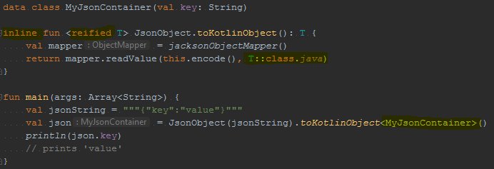 s1m0nw1's tweet photo. #kotlin allows us to access #generic types at #runtime using #inline functions with #reified types. Have a look at how the #extfun is called https://t.co/myam2xAqdc