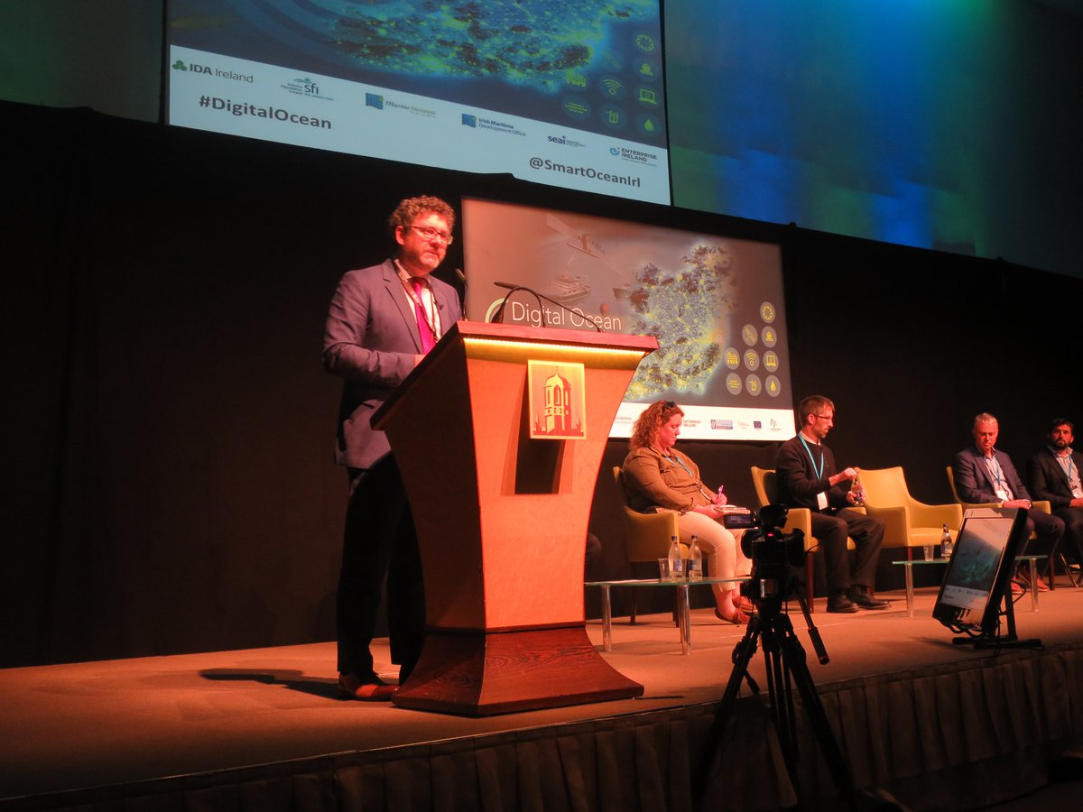 SmartOceanIrl's tweet photo. Session Chair Liam Curran of @Entirl introducing Session 3: Engineering the Transition to an Offshore Digital Economy #DigitalOcean https://t.co/YddFg54bV6