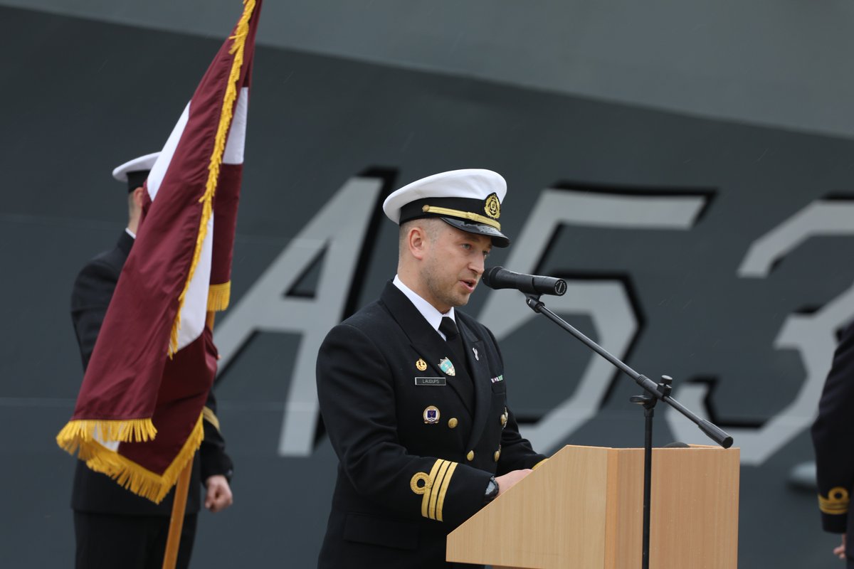 NATO_MARCOM's tweet photo. SNMCMG1 Operational Handover of Command ceremony today between neighbouring countries 🇪🇪Estonia and 🇱🇻Lativa. Read | https://t.co/qYqinUyQ7t https://t.co/yi39L3v35h