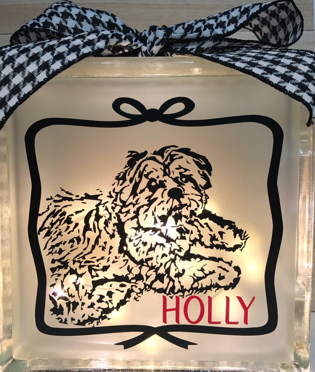 AnneVinylCreate's tweet photo. Stencil Picture Glass Block, I design a stencil to tell the story. #stencilpicture  #dogs #dogsarepartofthefamily #glassblock #cricutmade https://t.co/KkmocrqasZ