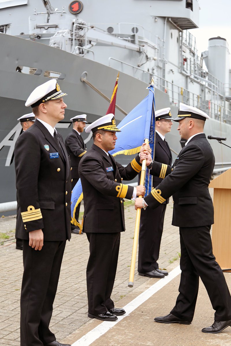 NATO_MARCOM's tweet photo. SNMCMG1 Operational Handover of Command ceremony today between neighbouring countries 🇪🇪Estonia and 🇱🇻Lativa. Read | https://t.co/qYqinUyQ7t https://t.co/yi39L3v35h