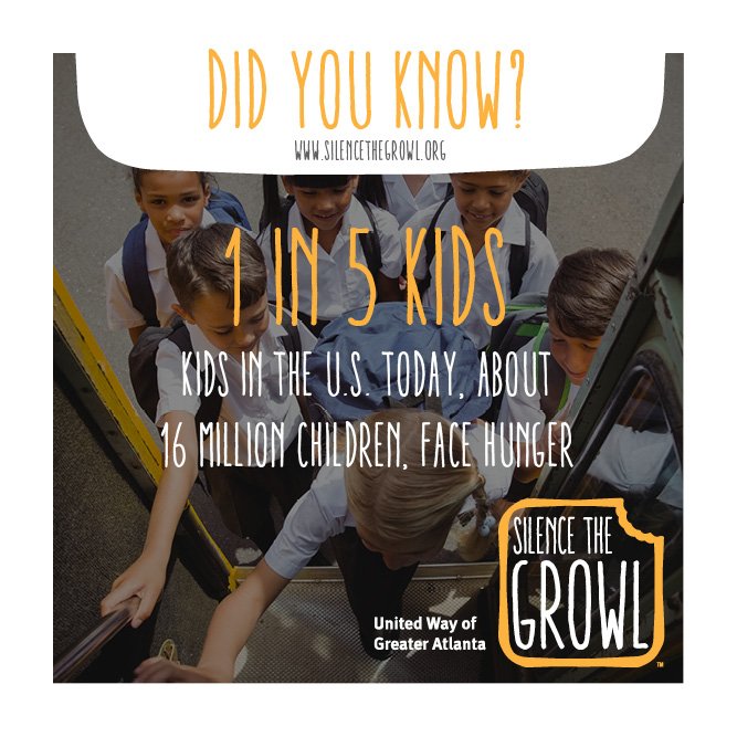 unitedwayatl's tweet photo. Do you know how many kids in your neighborhood are at risk of going hungry this summer? Find out: https://t.co/pVEGKQYiKz #SilenceTheGrowl https://t.co/XFRUdjC2jR