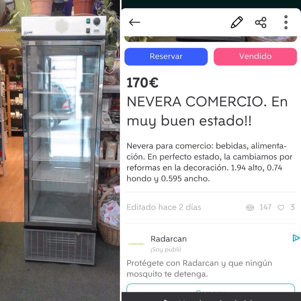 biolacanela's tweet photo. #amig@s #vendemos #nevera a #buenprecio en #buenestado interesad@s llamar al 915314904 #LaCanela https://t.co/7wAkrkXwxy