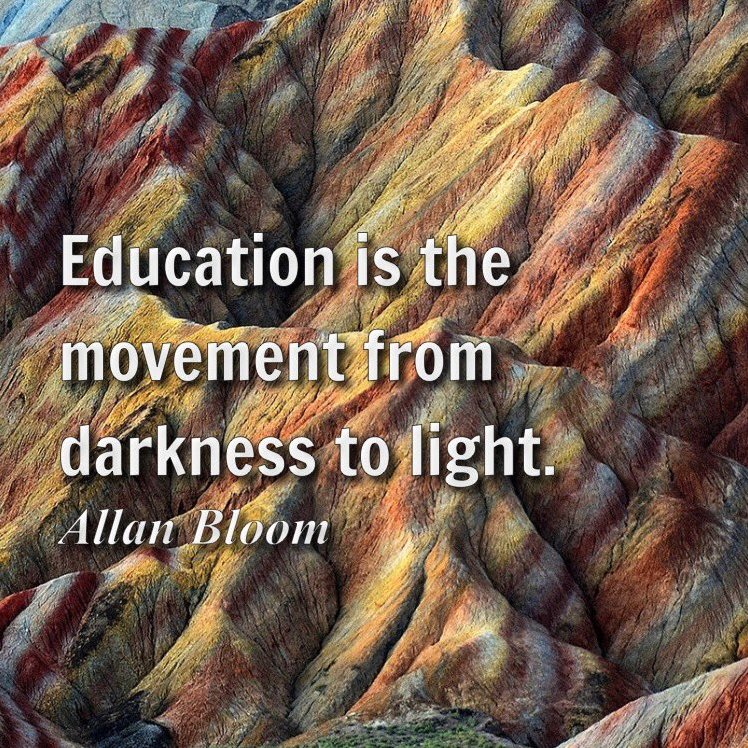 pianotime2's tweet photo. Education is the movement from darkness to light.  ~ Allan Bloom #quote #education https://t.co/9LmMQ8HCF6