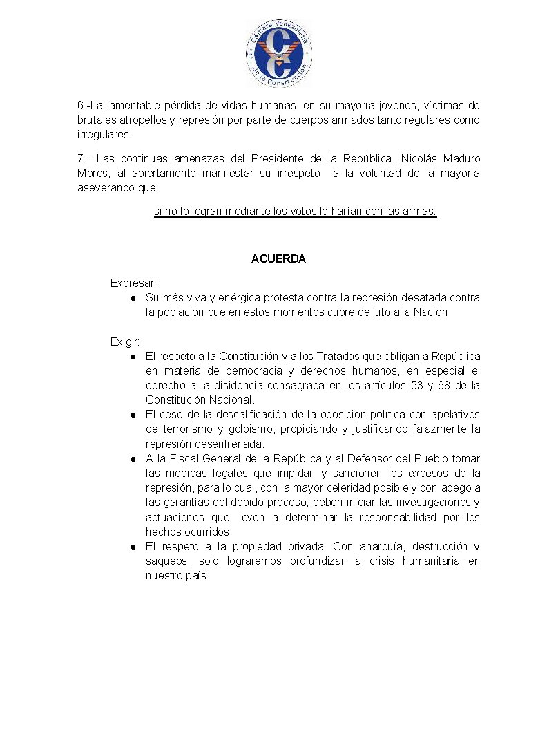 CVConstruccion's tweet photo. #Comunicado | Cámara Venezolana de la Construcción fija posición ante la grave situación que atraviesa el país https://t.co/HO6SGuUKg5 https://t.co/HA7S8n8PXa