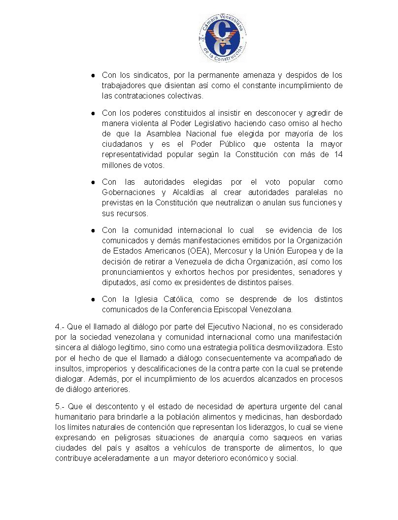 CVConstruccion's tweet photo. #Comunicado | Cámara Venezolana de la Construcción fija posición ante la grave situación que atraviesa el país https://t.co/HO6SGuUKg5 https://t.co/HA7S8n8PXa