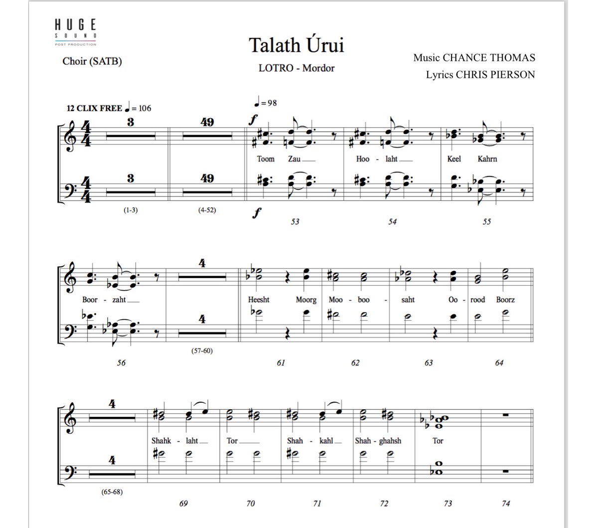 HUGEchance's tweet photo. Such romantic lyrics Chris...  #LOTRO #Mordor #Choir #HUGEsound https://t.co/kA3BkTamqE