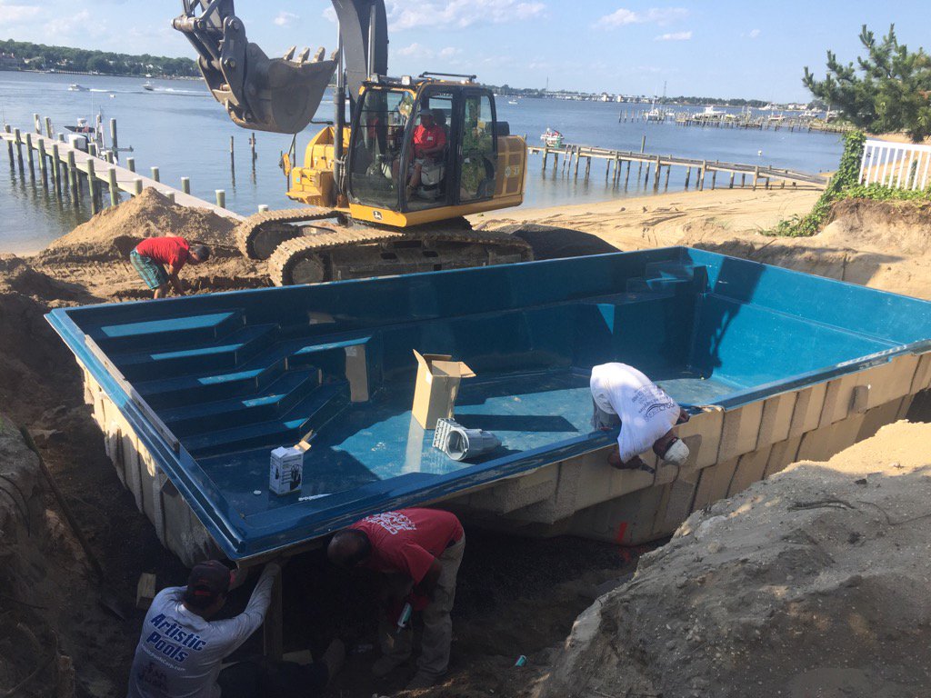 Barrier Reef Fiberglass pool install Point Pleasant NJ