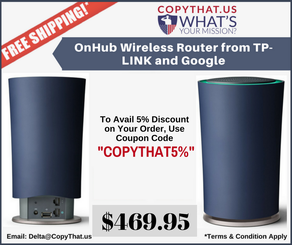Copy_That_US's tweet photo. #OnHub #WirelessRouter from TP-LINK and Google #OnHubRouter https://t.co/vlPHk8E2gj https://t.co/hqSPayAx90