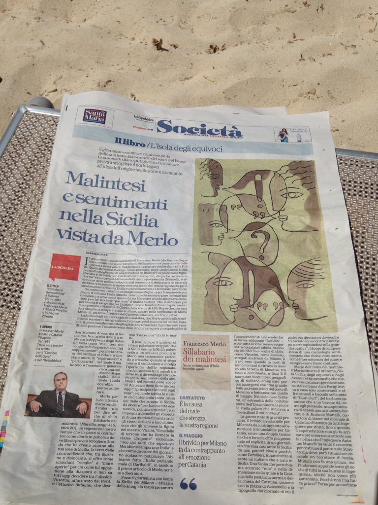 danisetta's tweet image. #InSicilia leggo @rep_palermo e la bella recensione su Il sillabario dei malintesi di Francesco Merlo
@CasaLettori @MarsilioEditori 
@Maper6