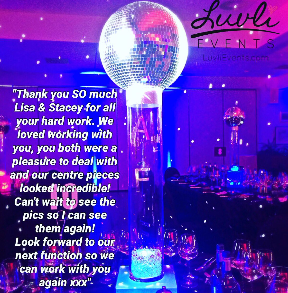LuvliEventsUK's tweet photo. Always nice when a client says it for you! #thankyou #centrepieces #barmitzvah #allianzpark #luvlievents https://t.co/Vz3E7Iv6uS