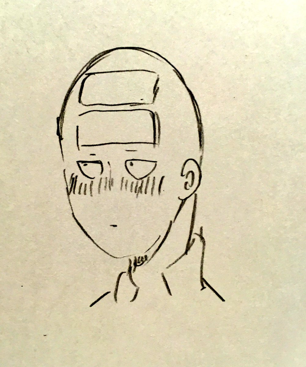 友人が先生の額ってどこまでなの?と言ってきたとき描いたラクガキから派生 
