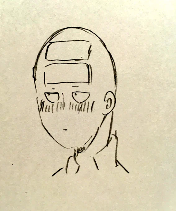友人が先生の額ってどこまでなの?と言ってきたとき描いたラクガキから派生 