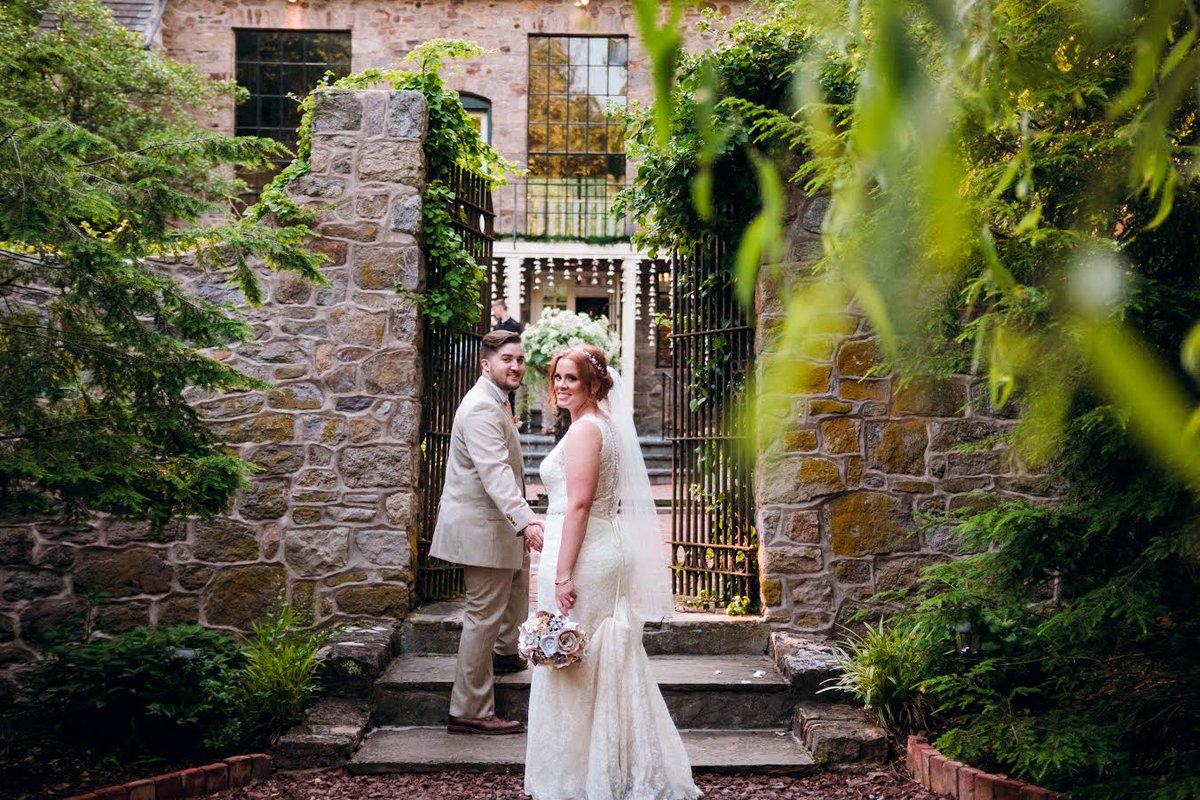 Throw back Thursday to Becky &amp; Christian's wedding! Great photo taken by @JonMacapodiPhotography #Tbt #love #BucksCounty #HollyHedgeEstate