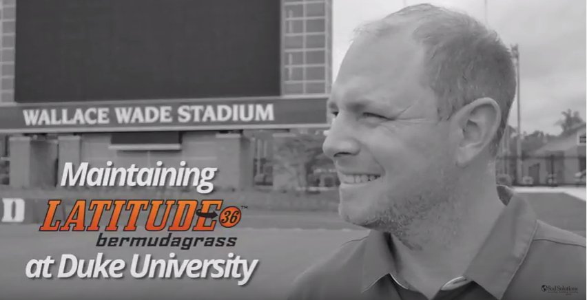 SodSolutions's tweet image. Ian Christie, Athletic Grounds Manager at Duke University, chose green #Latitude36 Bermudagrass for his Blue Devils. bit.ly/2rUOU2M