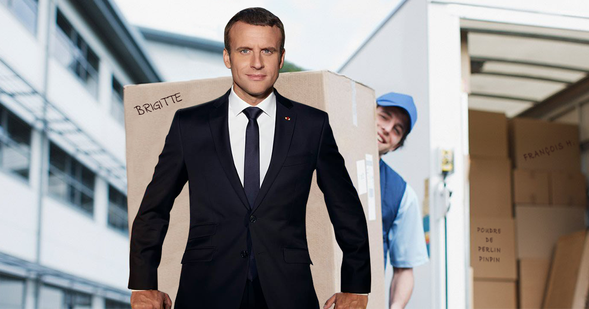 Aujourd'hui chez Peliqan, c'est Manu qui porte 💪😂 #PhotoOfficielle #Macron #PresidentMacron #President