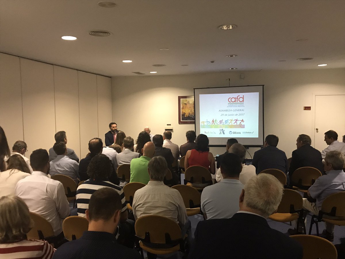Asamblea general de la Cafd, clausurada por el consejero de Turismo y Deporte de la Junta de Andalucía <a href="/JaviFernandezHd/">Javier Fernández</a> @TurismoDeporAND