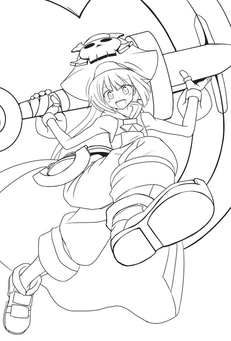 ひろぽんさんの下書きから描いたメイ。塗り絵。 