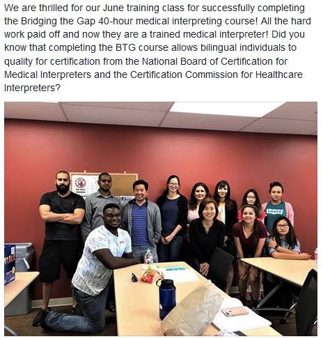 CLCTranslate's tweet photo. #BridgingTheGap #MedicalInterpreterTraining #CCHCP #JuneTraining https://t.co/4g9Ensw60G