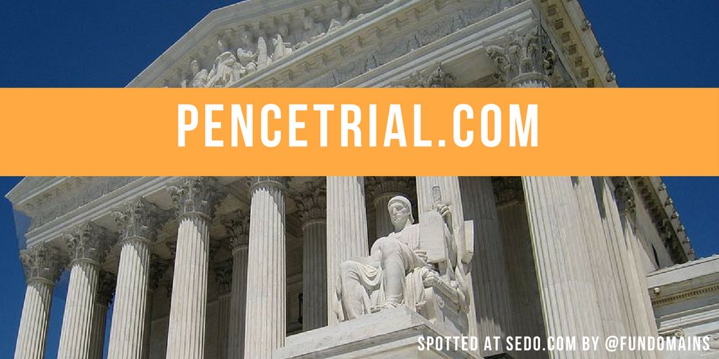 FunDomains's tweet photo. Expecting a Pence trial? https://t.co/yR34Bb18m8 is a Buy Now domain name at https://t.co/VrRS8Tzvcw. #Democracy #Law #MikePence #FunDomains https://t.co/nq7IC2j9eB