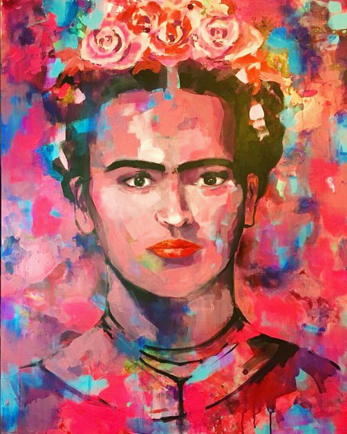 JKinich's tweet image. Pieza sobre pedido 
Título: Rosa Kalo 
Medidas: 100 x 80 cm 
Técnica: Acrílico s/t 
Vendido