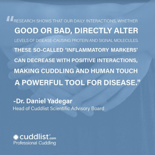 CuddlistSupport's tweet image. "Cuddling can improve immunity for all patients, especially those with chronic medical conditions." -Dr. Yadegar (MD, FACC)