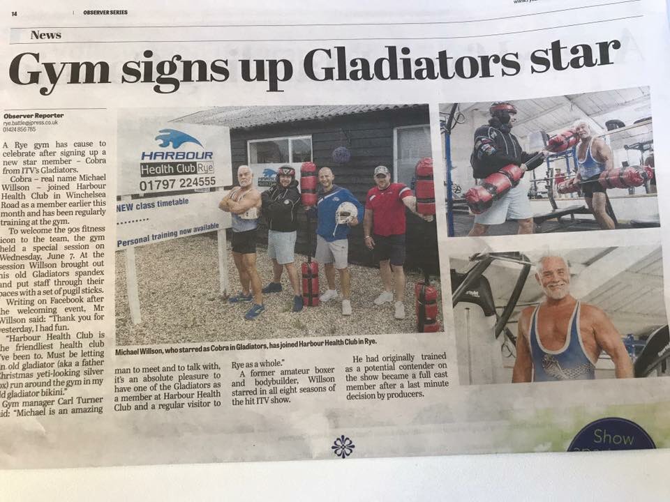 HarbourGym's tweet photo. Page 14 of Rye Observer! Brilliant write up about our newest celebrity member; Cobra, from The Gladiators 👍😀💪 https://t.co/w29flebqGq