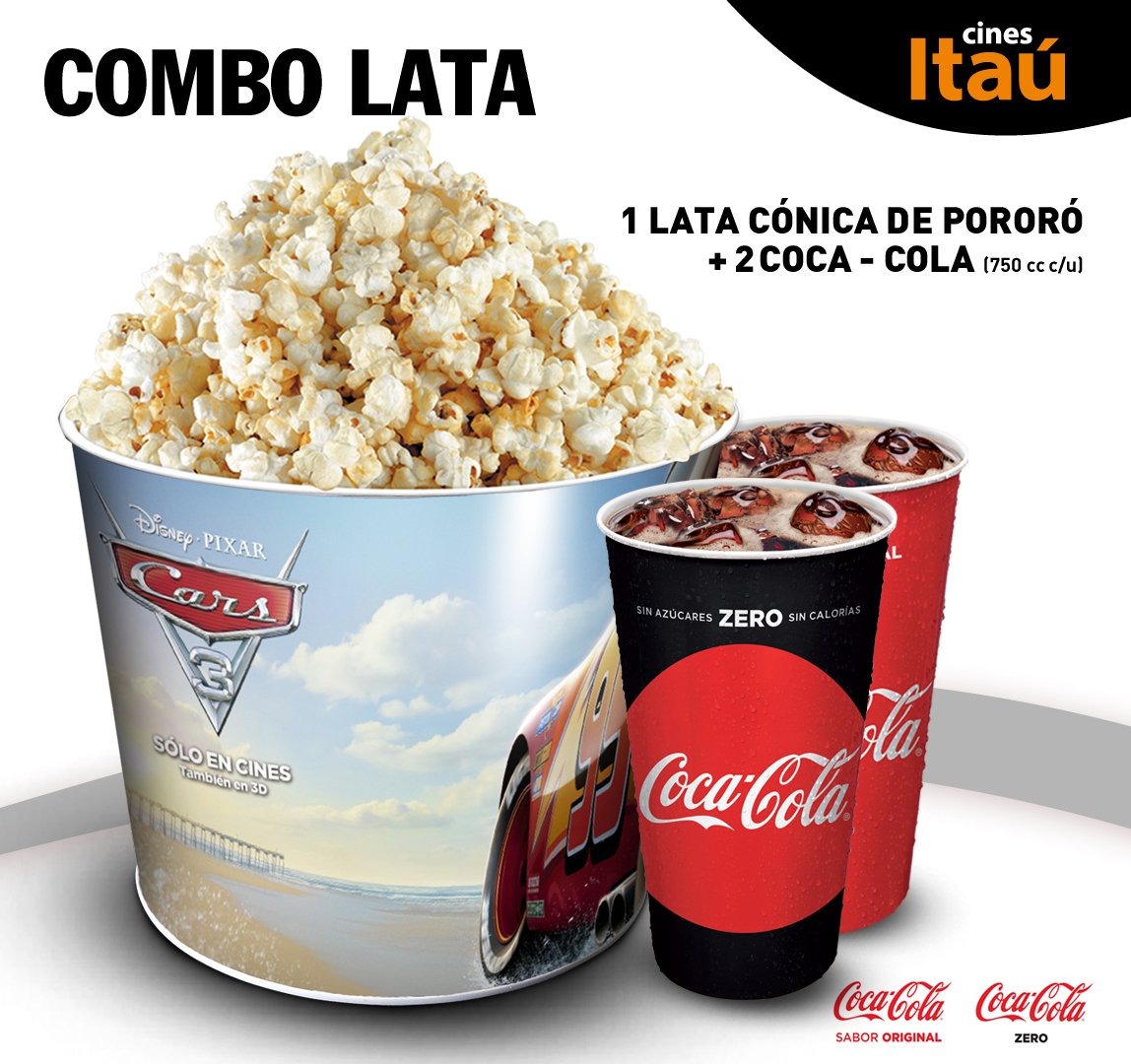 cinespinedo's tweet photo. ¿Sos fanático de #Cars? Pasá por el candy, pedite el #ComboLata y llevate la lata coleccionable a casa! https://t.co/kyavelz55p
