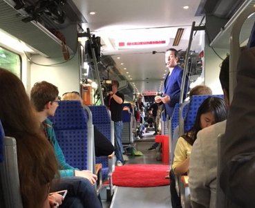 Inspiring talks about the meaning and relevance of borders in a train  actually crossing the dutch-german border #TEDxCrossingBorders