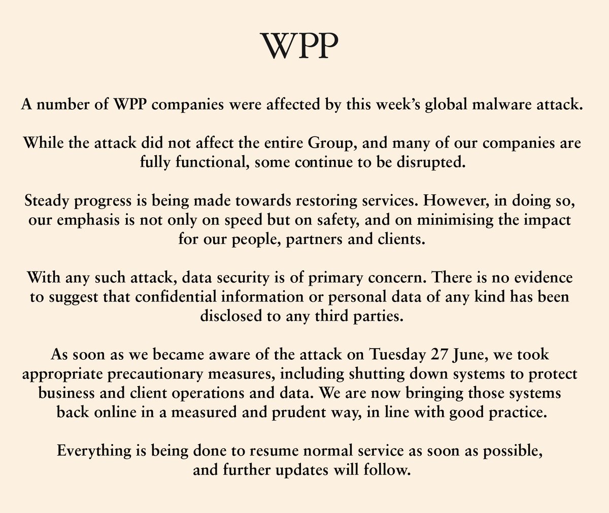WPP's tweet image. 