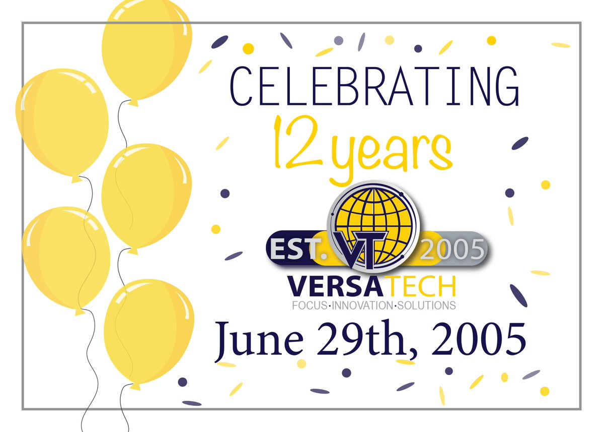 VersaTechToday's tweet photo. Thank you VersaTech family for your commitment and dedication! 12 years going strong! #VTToday #anniversary https://t.co/g9bTQNBrie