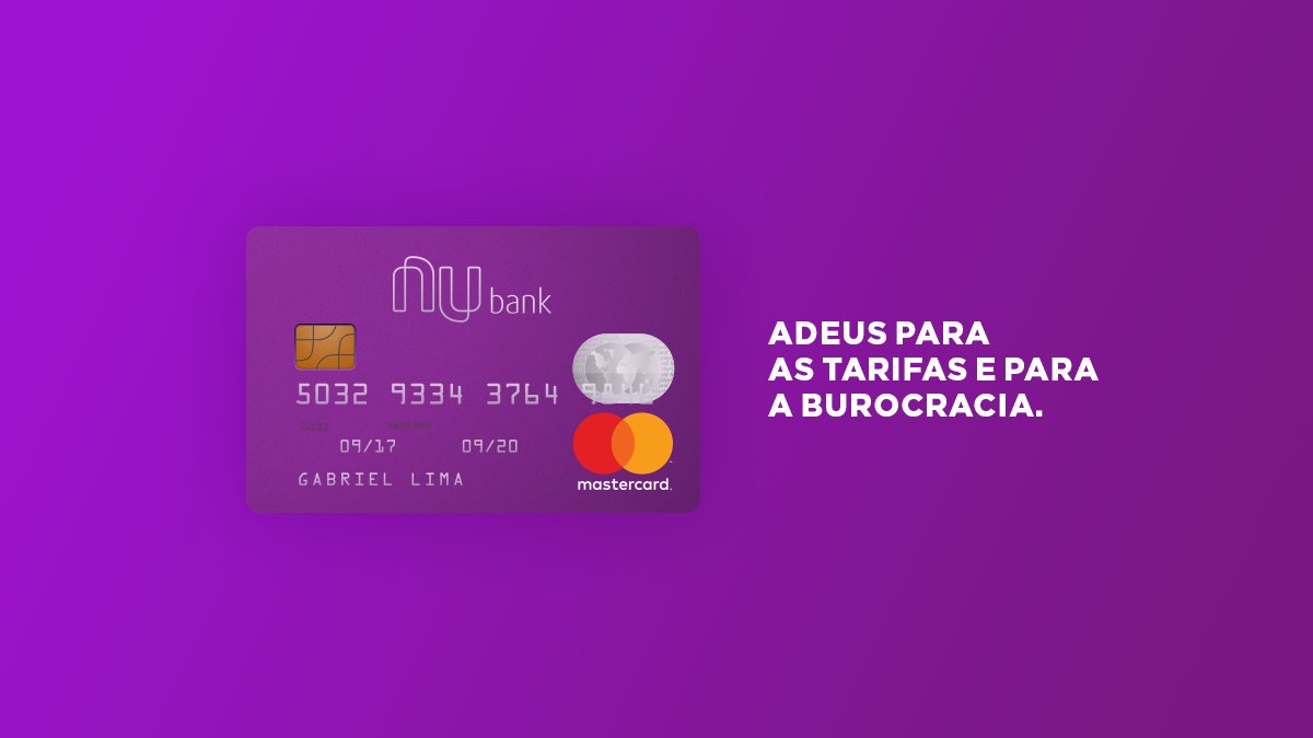 Diga olá para uma vida livre de dificuldades. Peça seu cartão: sou.nu/2tqJhfO