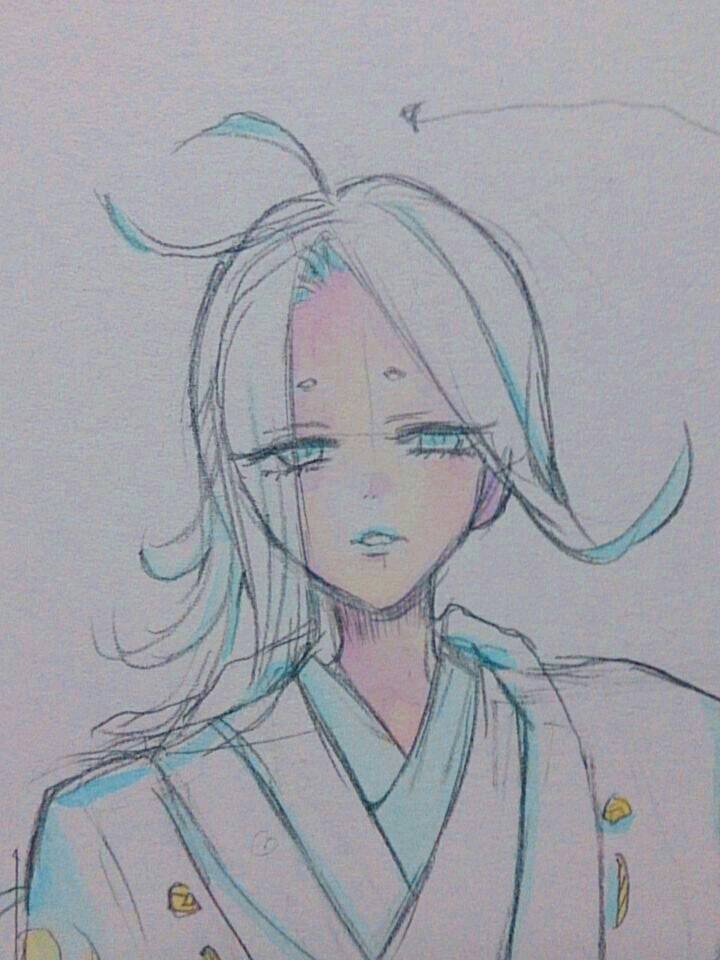 刀剣乱舞 相変わらずまろ眉アホ毛長髪とか自分の願望駄々漏れ 唇青いとか可愛くない訳ないやん のあ 低浮上 のイラスト