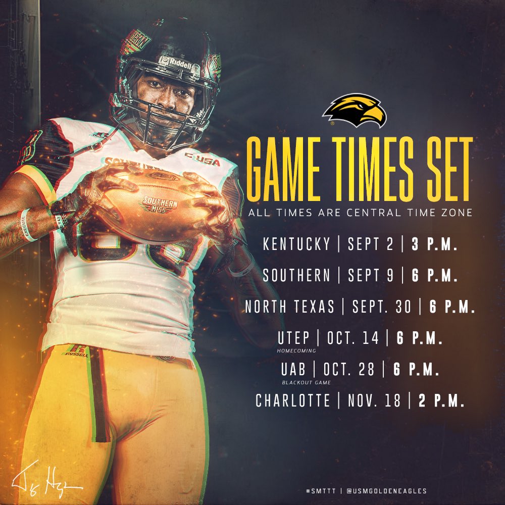 USMGoldenEagles's tweet photo. Mark your calendars and set your clocks...the boys are back! 😎#SMTTT https://t.co/UmwCpoZCVw