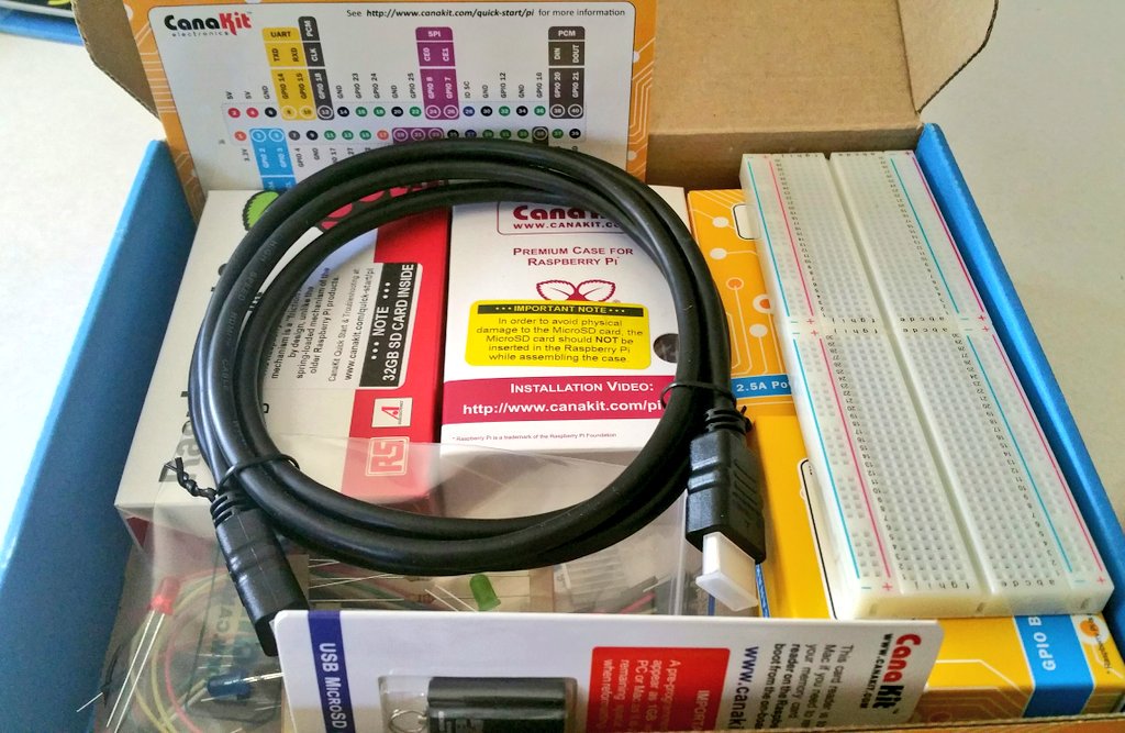 JulieStewartEDU's tweet image. My Raspberry Pi3 kit
was waiting for me after getting back from #ISTE17. Excited to see how this performs! @Raspberry_Pi #edtechlearning