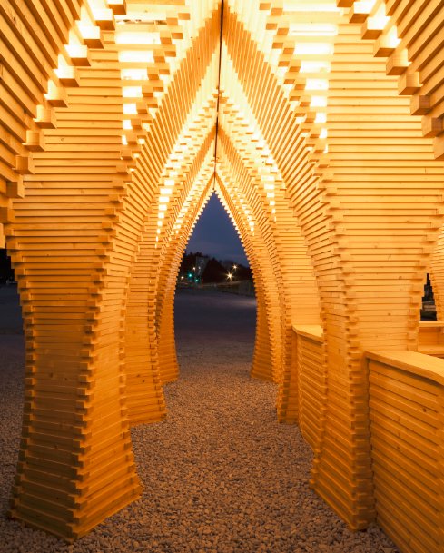 WoodDesignMag's tweet photo. #ThrowbackThursday to this #WestFestPavilion done by Gramazio Kohler Aritects back in 2013! #DigitallyMade #algorithmic #wooddesign https://t.co/jIcPPLL2Gy