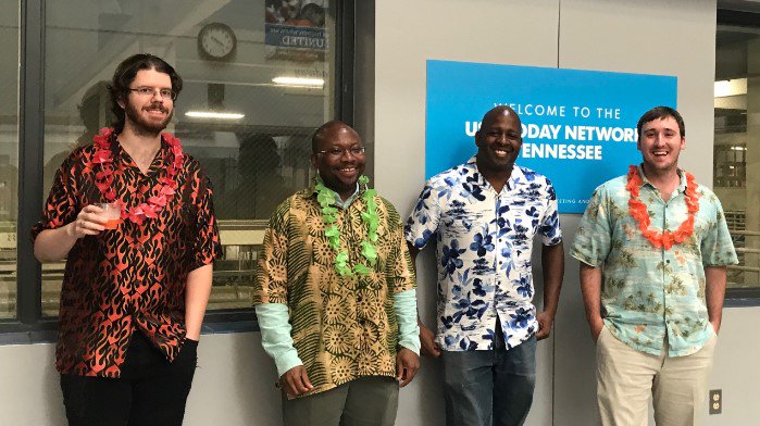 getahn's tweet photo. Thanks to my coworkers for voting me crowd favorite in the New Gannett anniversary celebration Hawaiian shirt contest. #weareusatodaynetwork https://t.co/CSiFx47cK9