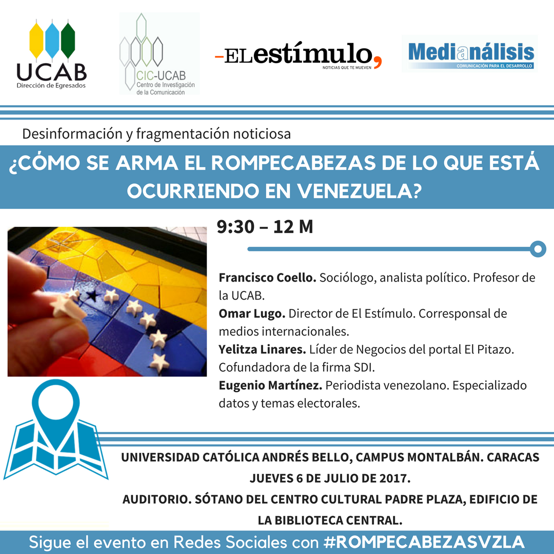 No te pierdas el foro "¿Cómo se arma el rompecabezas de lo que está ocurriendo en Venezuela?" en <a href="/lacatolica/">UCAB</a> bit.ly/2uieKxR