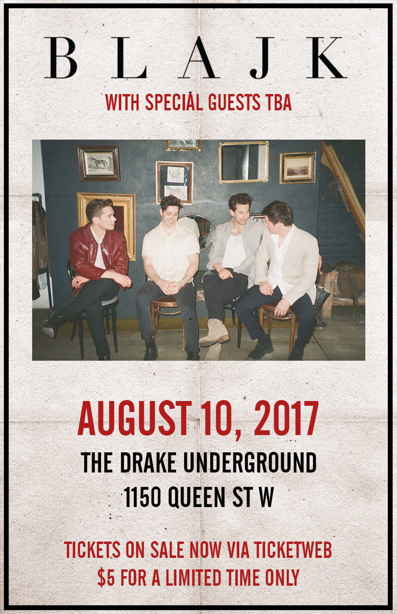 Blajkofficial's tweet photo. We're back at @thedrakehotel Aug 10. Buy $5 tickets here for a limited time only: https://t.co/7pN6D48yW1 https://t.co/ctobYis7RX