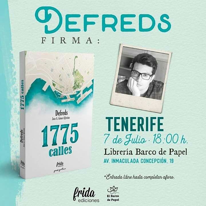 Elbarcopapel's tweet photo. El 7 de julio a las 18.00h estará firmando libros #Defreds en #barcodepapel de #elsauzal #Tenerife #fridaediciones acompañamos! ES UN CRACK https://t.co/pVEWedKMeU