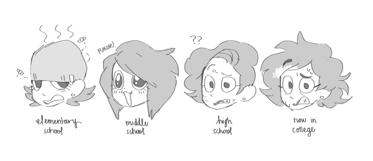 hair through out the years aka yikes™️ 